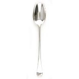 George I silver stuffing or basting spoon London dated 1725, Hanoverian pattern with rattail bowl,