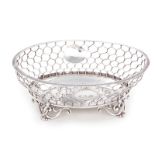 American coin silver basket, William Gale & Co New York, dated 1856, Greek-key border over wire-work