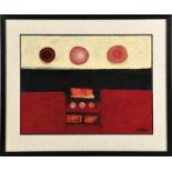 Paul Chelko (British/Georgia, 1933-2007) ABSTRACT oil on board, framed, signed lower right H19"