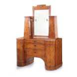 Empire ormolu-mounted burlwood coiffeuse, probably Austrian circa 1815, hinged mirror and gilt-