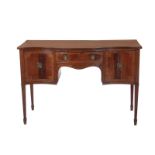 Georgian style inlaid mahogany sideboard late 19th century, H36" W54" D24 1/2" Provenance: South