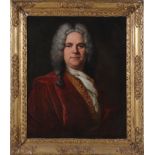 British school, 18th century PORTRAIT OF GENTLEMAN oil on canvas, framed, unsigned H29 3/4" W25"