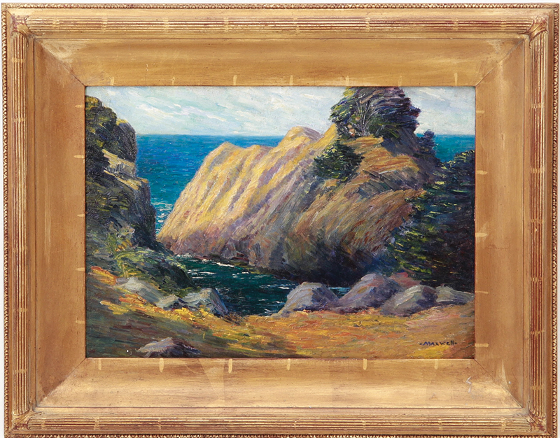 Laura Wasson Maxwell (California, 1877-1967) MONTEREY CALIFORNIA oil on board, framed, signed: lower