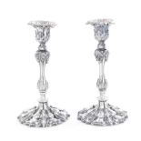 Pair Elkington & Co silverplate candlesticks dated 1851, in the Georgian taste, marked: E&Co, and