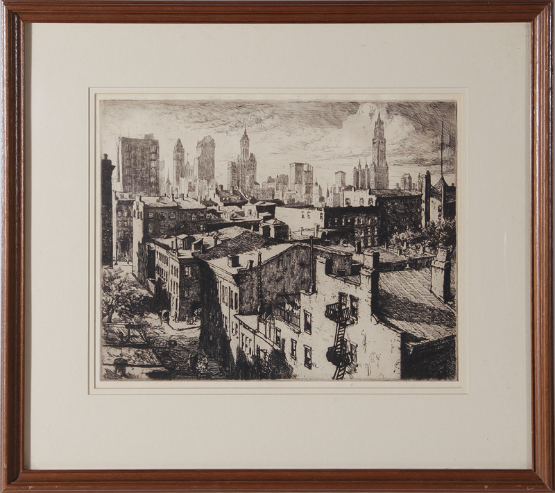 Katherine Merrill (New York, 1876-1962) three works: WHERE ART & COMMERCE MEET; TOWER FORUM; and - Image 4 of 4