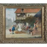 Fritz Vogler (French, 19th century) THE TAMBOURINE DANCER oil on canvas, framed, signed lower