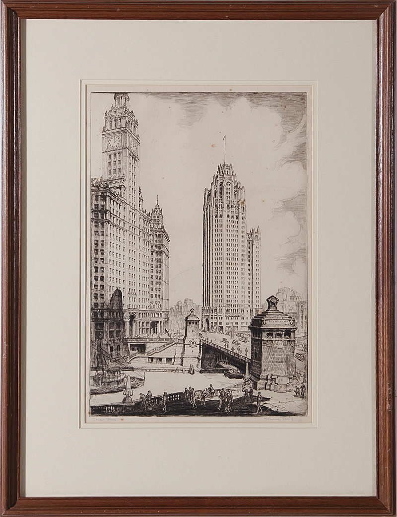 Katherine Merrill (New York, 1876-1962) three works: WHERE ART & COMMERCE MEET; TOWER FORUM; and - Image 3 of 4