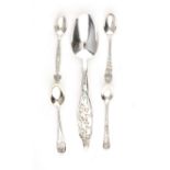 American sterling flatware, and souvenir spoons Whiting Lily of the Valley spoon, L8" Towle fork, L6