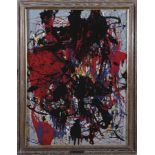 Robert J. Benson (North Carolina, 1935-2006) ABSTRACT oil on canvas, framed, signed lower right H40"