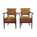 Pair Biedermeier rosewood armchairs probably Northern European, first quarter 19th century,