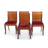 Neoclassical bronze-mounted burl and mahogany side chairs French or Russian, first quarter 19th
