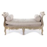Henredon, Natchez Collection Venetian Rococo style silver-gilt daybed H38 1/2" SH23" W75" D33"