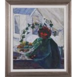 American school, 20th century IVY AND FRUIT STILL LIFE oil on artistboard, framed, unsigned H21 1/2"