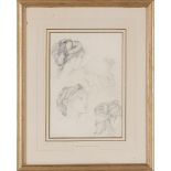 Sir Edward Coley Burne-Jones (attributed to) (British, 1833-1898) HAIR STUDIES (probably for The