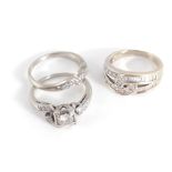 Diamond bridal set, and diamond ring (2pcs)