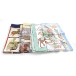 Hermes and Gucci horse-pattern silk scarves (4pcs)