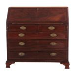 George III inlaid mahogany bureau