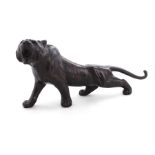 Japanese bronze tiger, signed