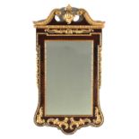 George II style parcel-gilt mahogany mirror