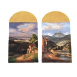 Pair Palais Royal porcelain pictorial plaquettes (2pcs)