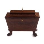 Regency carved mahogany wine cellarette