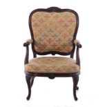 Rare George II mahogany armchair, manner of John Gordon