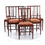 Hepplewhite style inlaid mahogany dining chairs (6pcs)