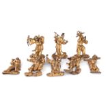 Chinese carved giltwood of the eight Immortals (8pcs)