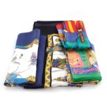 Hermes and Gucci silk scarves (4pcs)