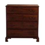 Early inlaid oak chest of drawers