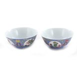 Pair Chinese famille rose porcelain bowls, Daoguang seal mark (2pcs)
