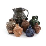 Southern stoneware face jugs (7pcs)