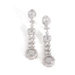 Diamond pendant-earrings (2pcs)