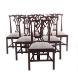 Chinese Chippendale style chairs, set of six