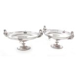 Pair English silverplate tazzas