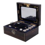 English nacre-inlaid calamander sewing box