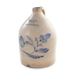 Charleston decorated salt-glazed stoneware merchant jug, N.M. Porter