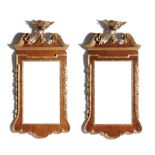 Pair La Barge parcel-gilt walnut mirrors (2pcs)