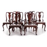 Queen Anne style mahogany dining chairs (8pcs)