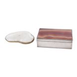 Ormolu-mounted mollusk and agate-inset box (2pcs)