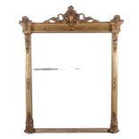 Renaissance Revival carved giltwood overmantle mirror