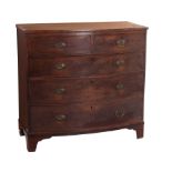 George III style mahogany bowfront chest of drawers