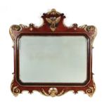 Georgian parcel-gilt walnut mirror