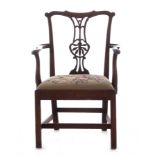 George III carved mahogany armchair