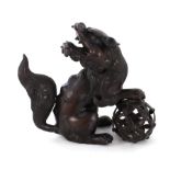 Chinese bronze Tongshi (guardian lion)