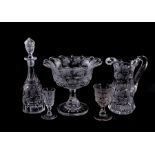 English etched crystal table service (21pcs)