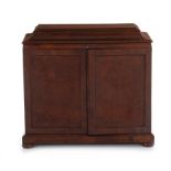 Georgian style burl walnut cellarette cabinet