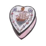 Battersea enamelware heart-form box