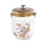 French enameled glass biscuit box