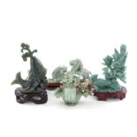 Chinese carved jade figures (4pcs)